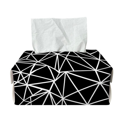 Black And White Geometric Mosaic Print Rectangle Tissue Box Cover
