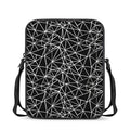 Black And White Geometric Mosaic Print Rectangular Crossbody Bag