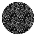 Black And White Geometric Mosaic Print Round Blanket