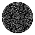 Black And White Geometric Mosaic Print Round Floor Mat