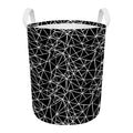 Black And White Geometric Mosaic Print Round Laundry Basket