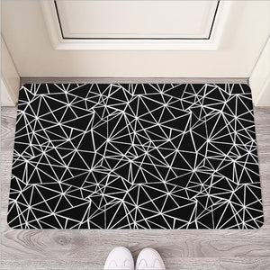 Black And White Geometric Mosaic Print Rubber Doormat