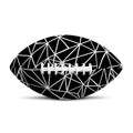 Black And White Geometric Mosaic Print Rugby Ball