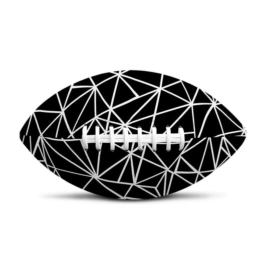 Black And White Geometric Mosaic Print Rugby Ball