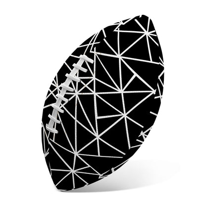Black And White Geometric Mosaic Print Rugby Ball