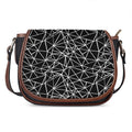 Black And White Geometric Mosaic Print Saddle Bag
