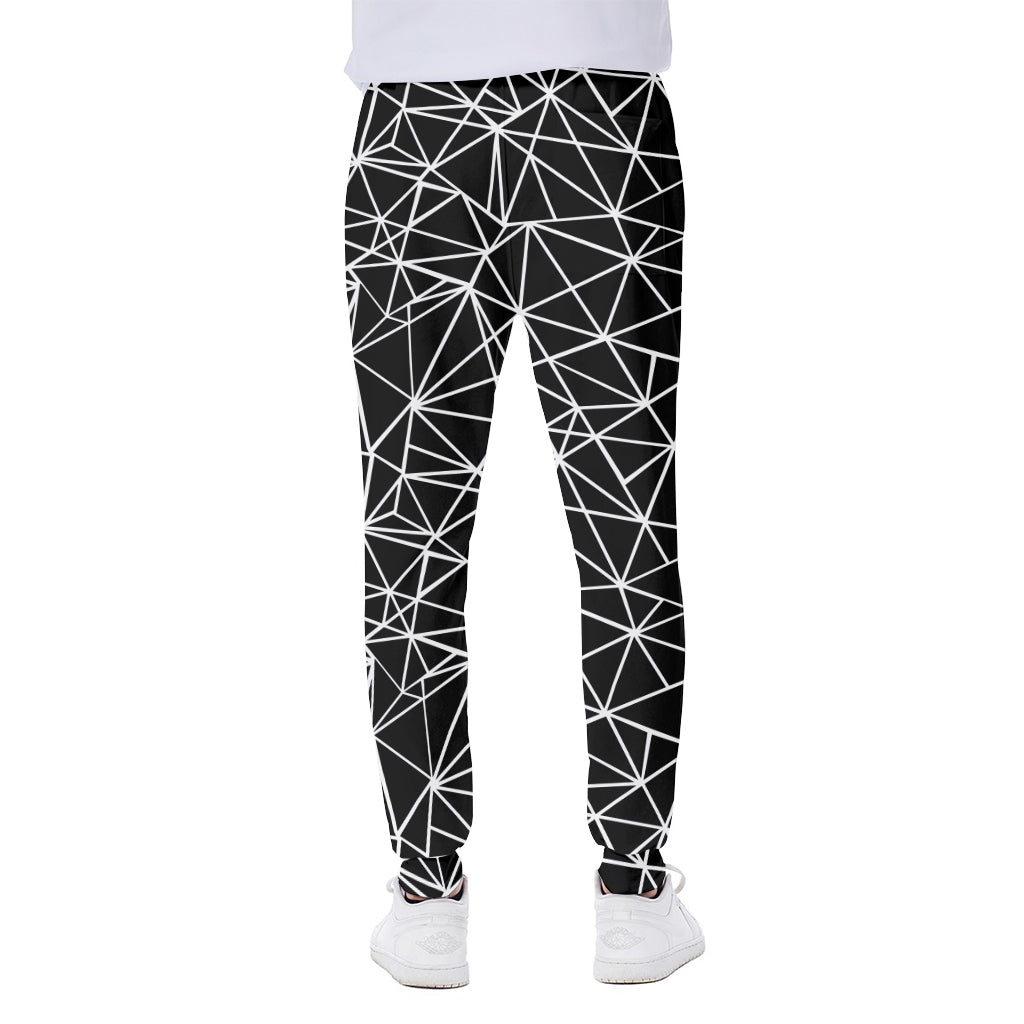 Black And White Geometric Mosaic Print Scuba Joggers