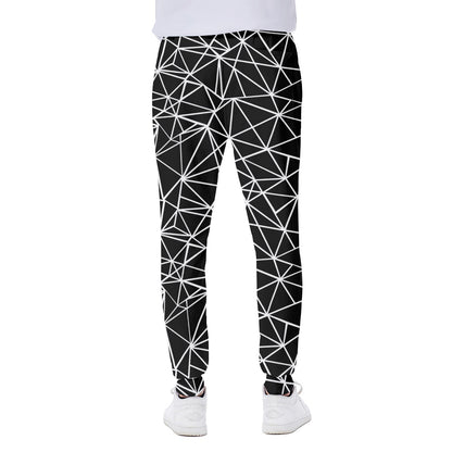 Black And White Geometric Mosaic Print Scuba Joggers