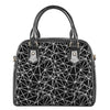 Black And White Geometric Mosaic Print Shoulder Handbag