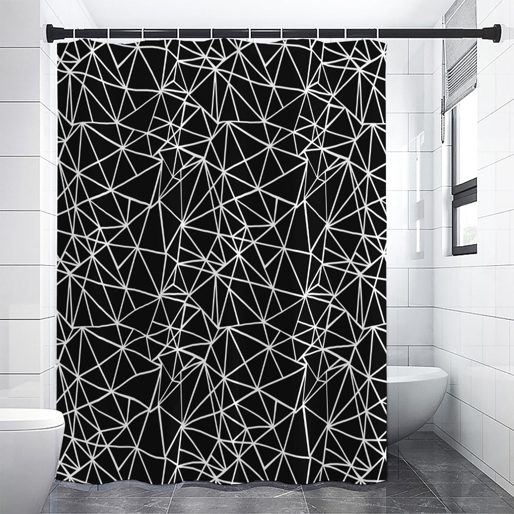 Black And White Geometric Mosaic Print Shower Curtain