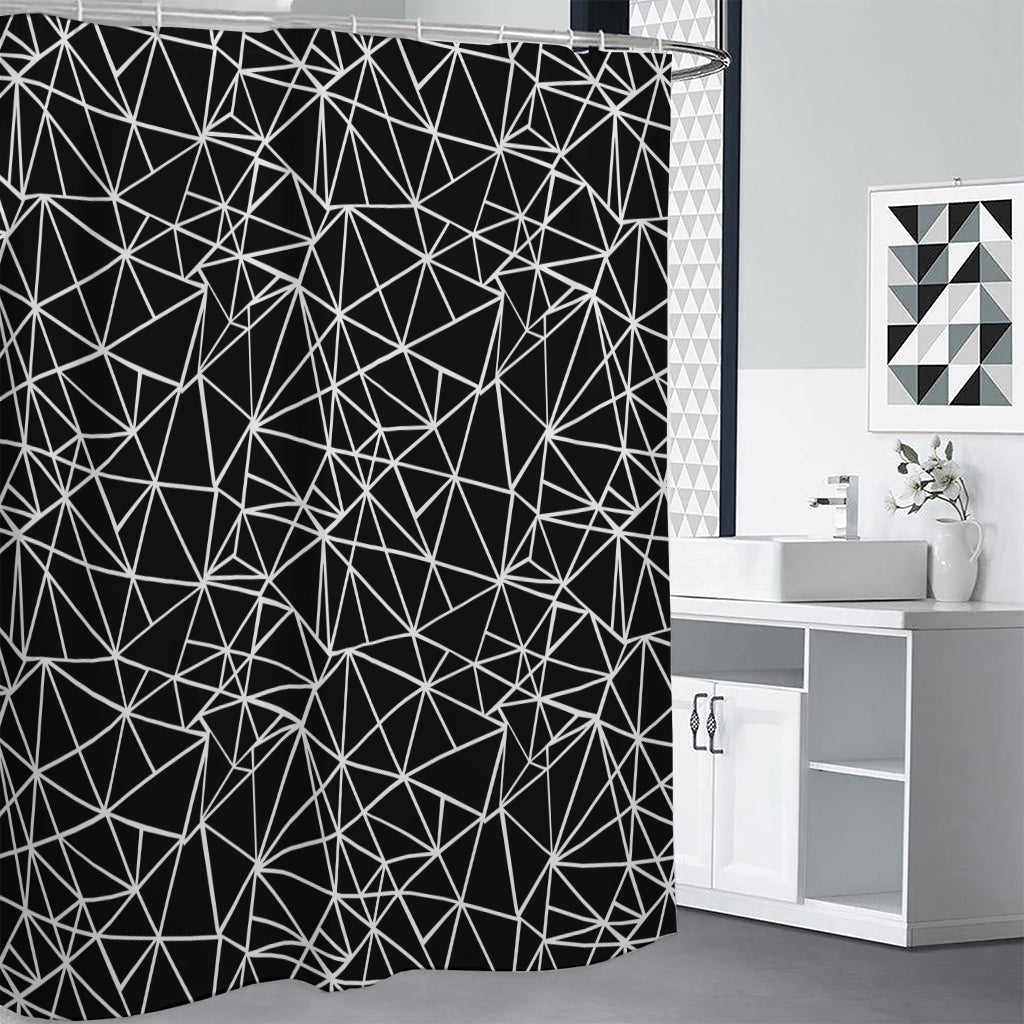Black And White Geometric Mosaic Print Shower Curtain