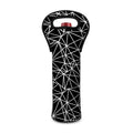 Black And White Geometric Mosaic Print Single Neoprene Wine Tote