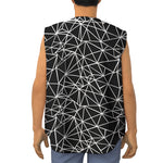 Black And White Geometric Mosaic Print Sleeveless Baseball Jersey
