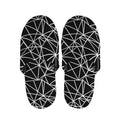 Black And White Geometric Mosaic Print Slippers
