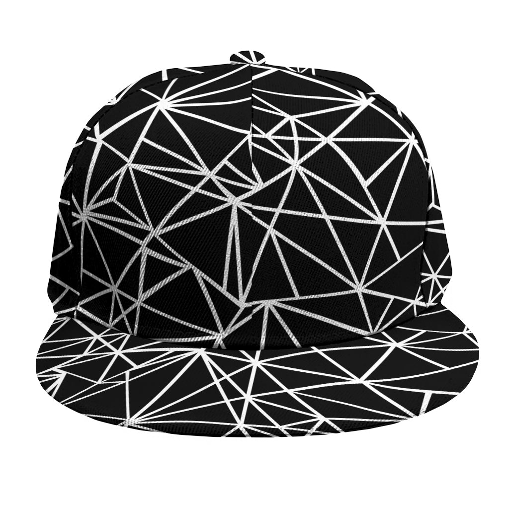 Black And White Geometric Mosaic Print Snapback Cap