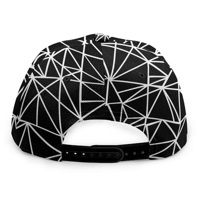 Black And White Geometric Mosaic Print Snapback Cap