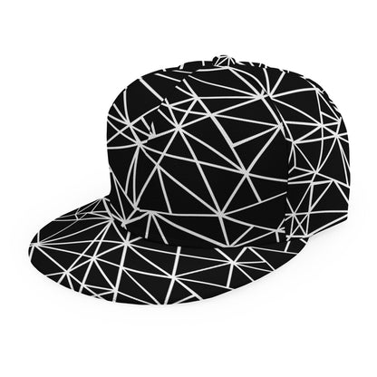 Black And White Geometric Mosaic Print Snapback Cap