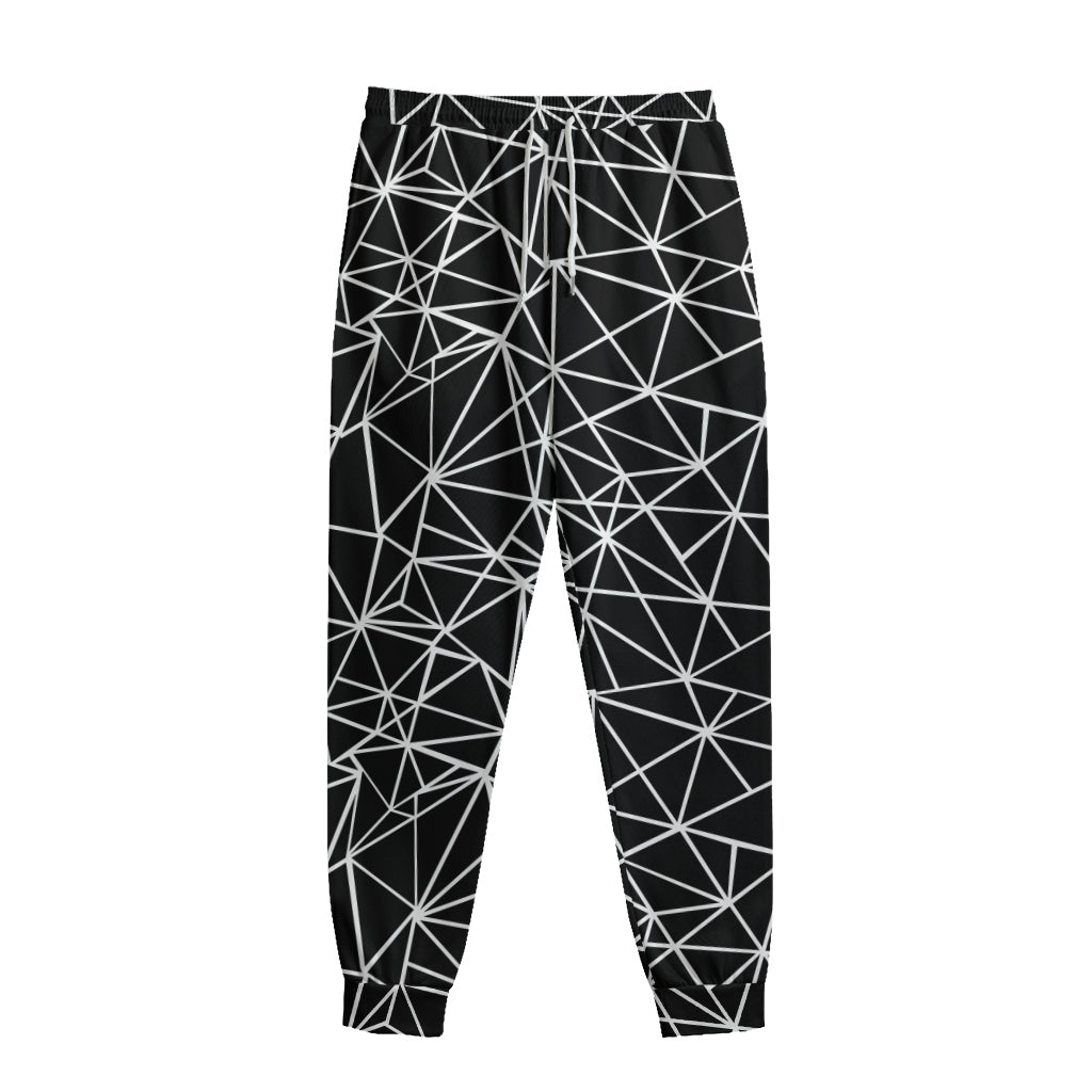 Black And White Geometric Mosaic Print Sweatpants