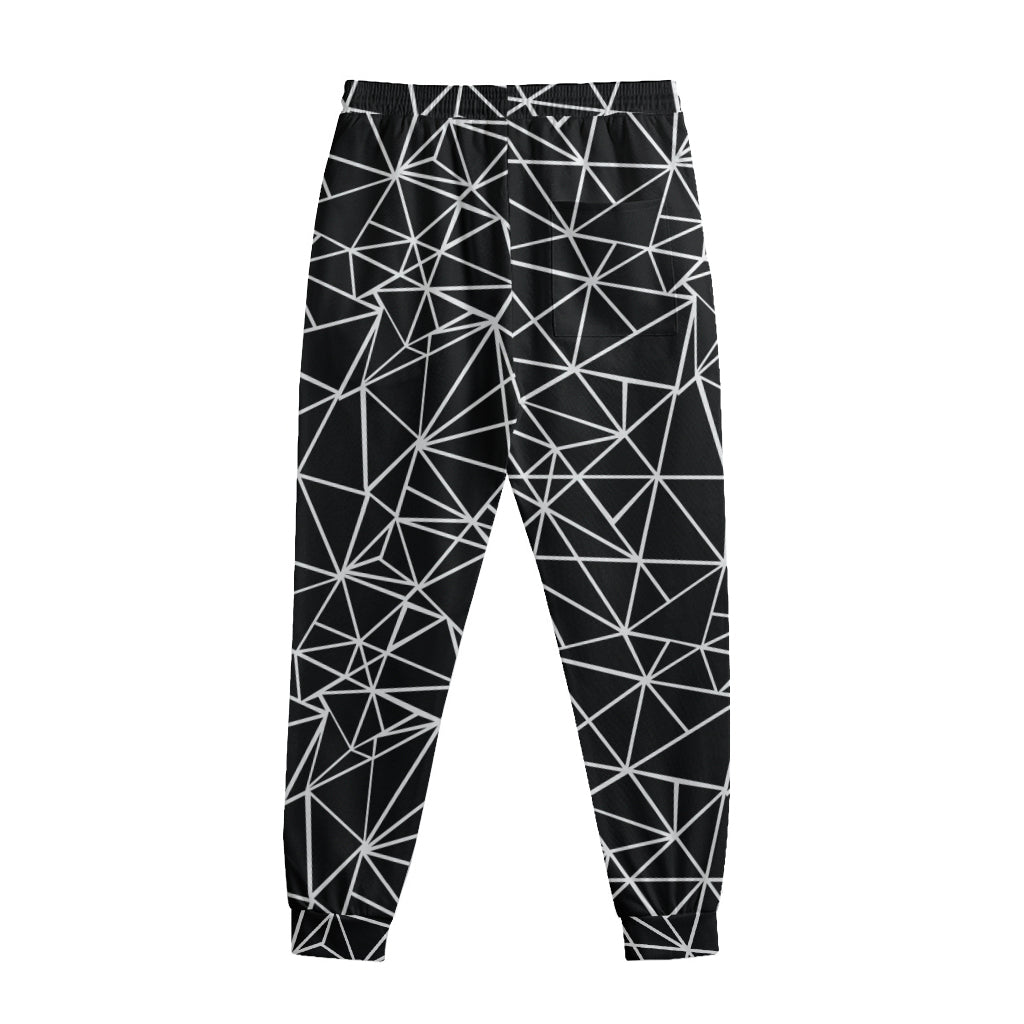 Black And White Geometric Mosaic Print Sweatpants