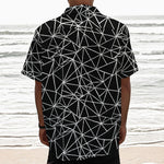 Black And White Geometric Mosaic Print Textured Short Sleeve Shirt