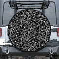 Black And White Geometric Mosaic Print Tire Cover