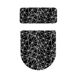 Black And White Geometric Mosaic Print Toilet Lid And Tank Cover Set