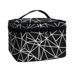 Black And White Geometric Mosaic Print Travel Makeup Bag
