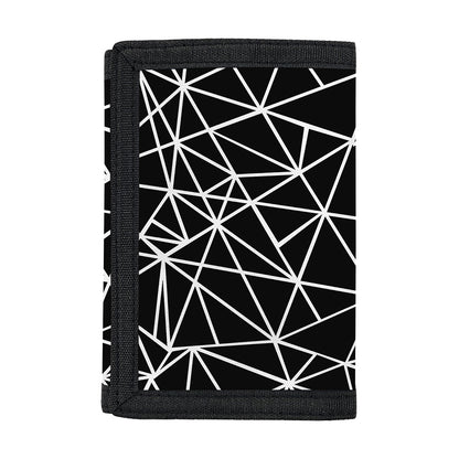 Black And White Geometric Mosaic Print Trifold Wallet