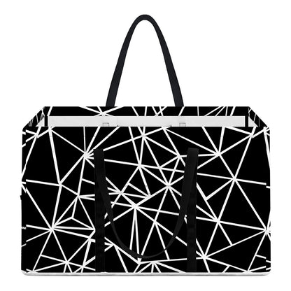 Black And White Geometric Mosaic Print Utility Tote Bag