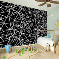 Black And White Geometric Mosaic Print Wall Sticker