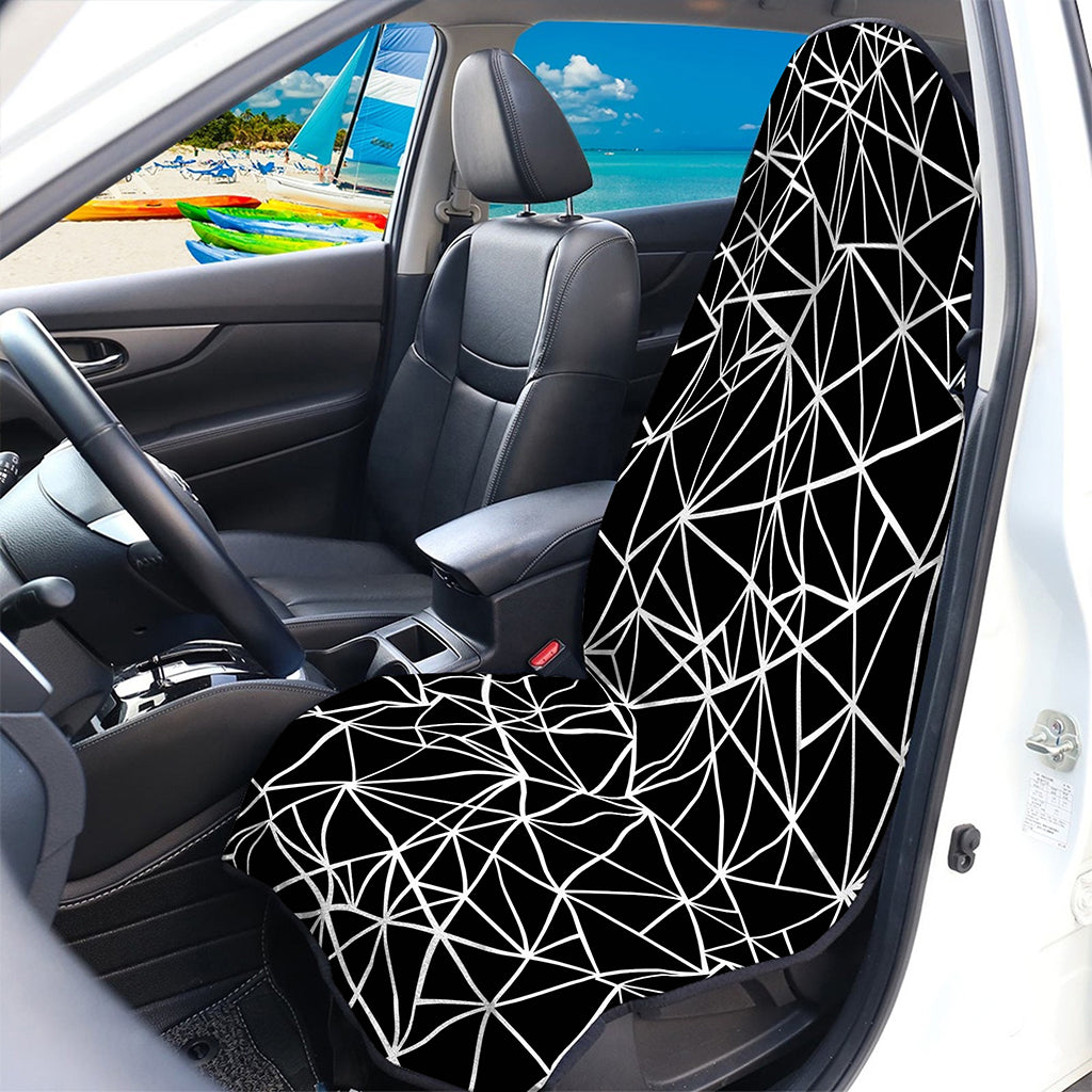Black And White Geometric Mosaic Print Waterproof Car Seat Cover