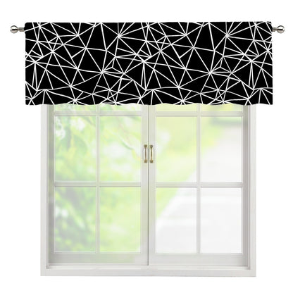 Black And White Geometric Mosaic Print Window Valance