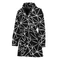 Black And White Geometric Mosaic Print Women's Bathrobe