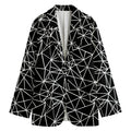 Black And White Geometric Mosaic Print Women's Blazer