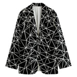 Black And White Geometric Mosaic Print Women's Blazer