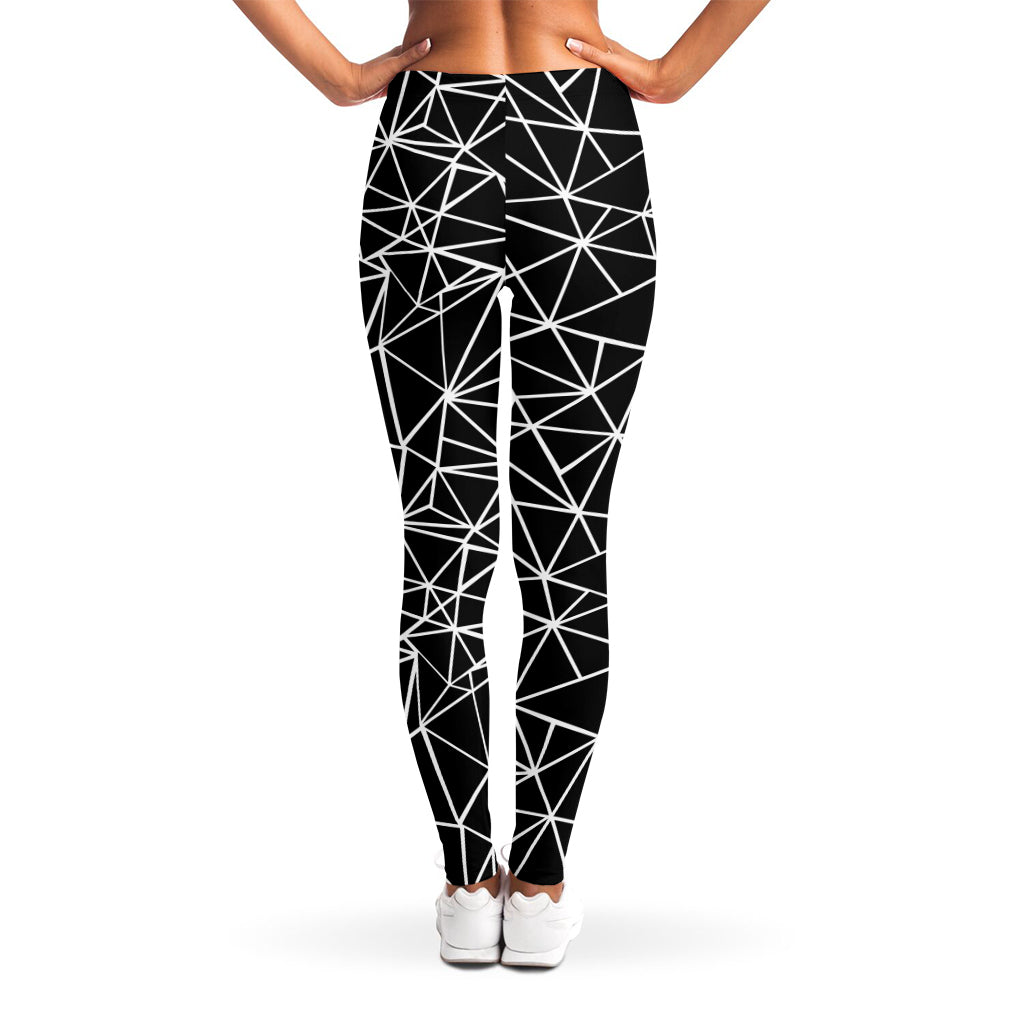 Black And White Geometric Mosaic Print Women's Leggings