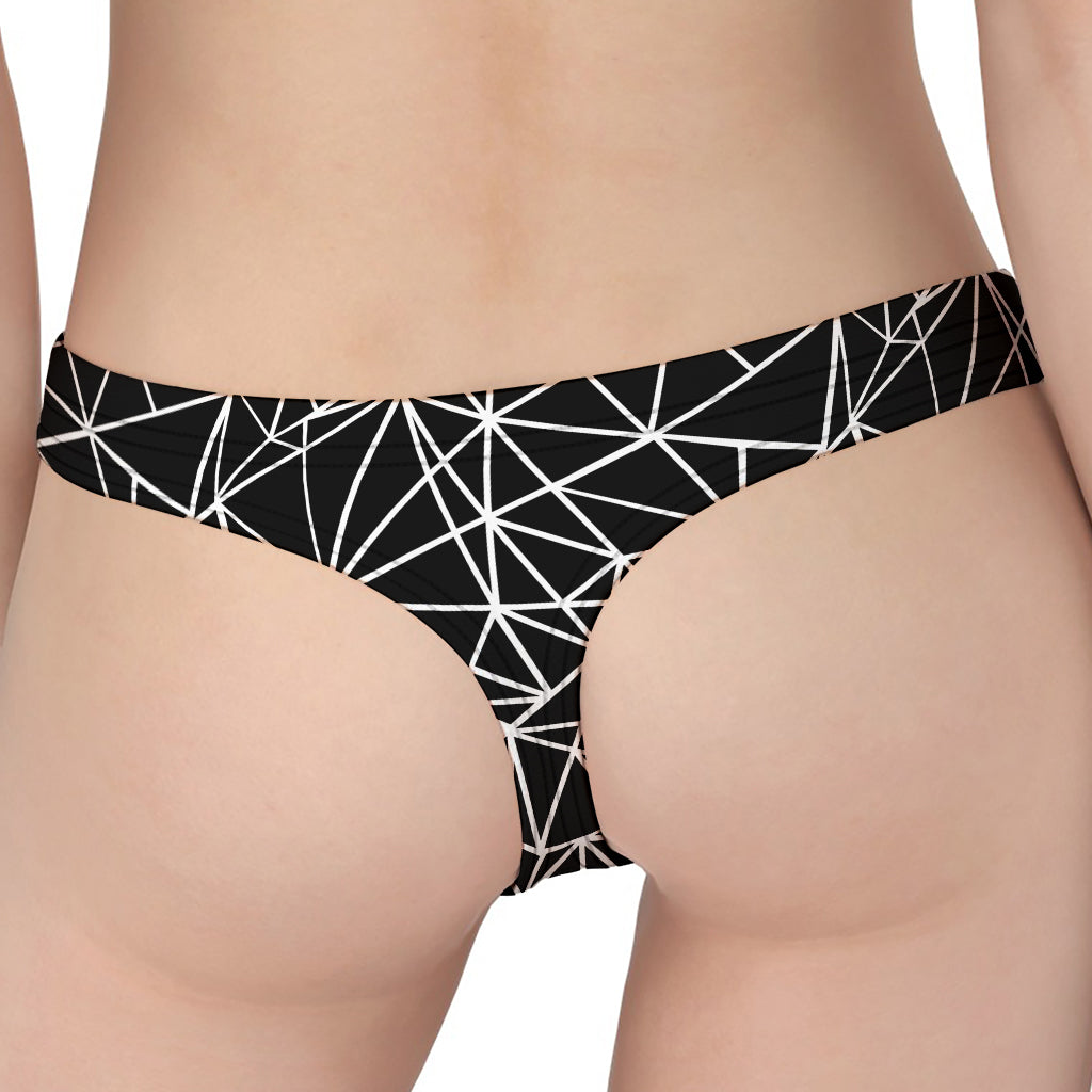 Black And White Geometric Mosaic Print Women's Thong