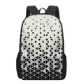 Black And White Geometric Pattern Print 17 Inch Backpack