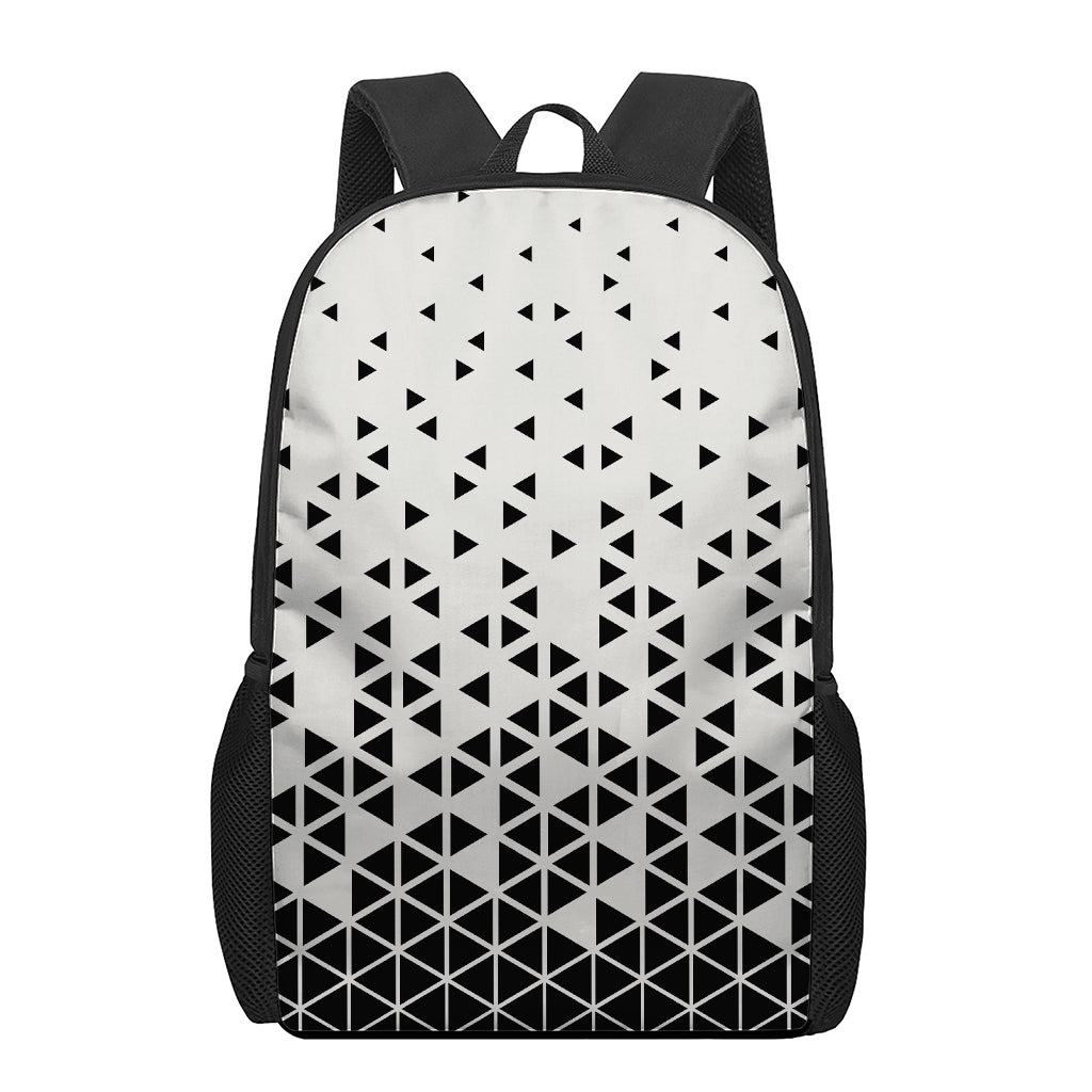 Black And White Geometric Pattern Print 17 Inch Backpack