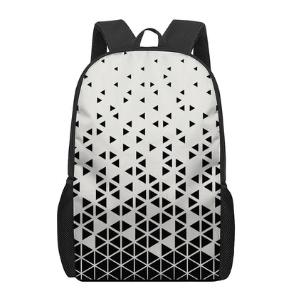 Black And White Geometric Pattern Print 17 Inch Backpack
