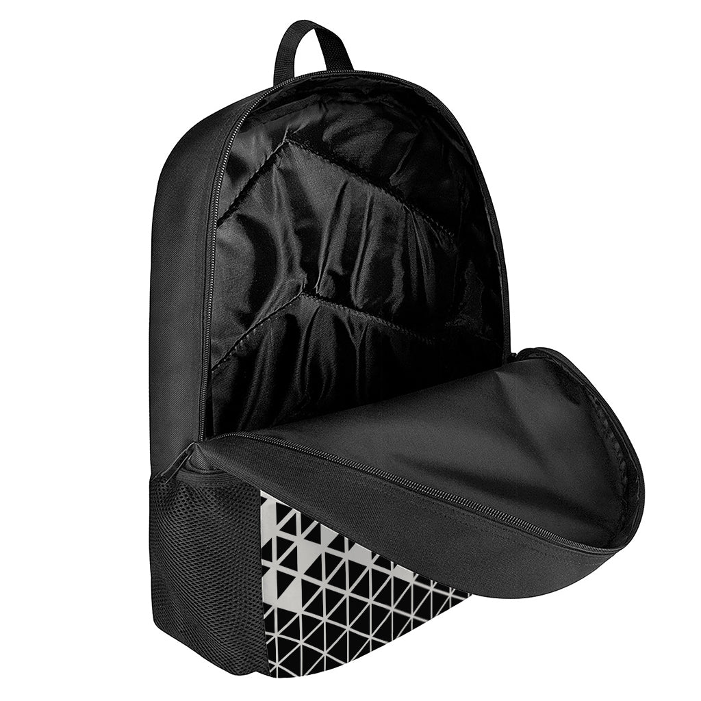 Black And White Geometric Pattern Print 17 Inch Backpack