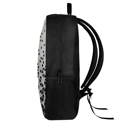 Black And White Geometric Pattern Print 17 Inch Backpack