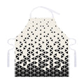 Black And White Geometric Pattern Print Adjustable Apron