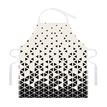 Black And White Geometric Pattern Print Adjustable Apron