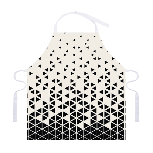 Black And White Geometric Pattern Print Adjustable Apron