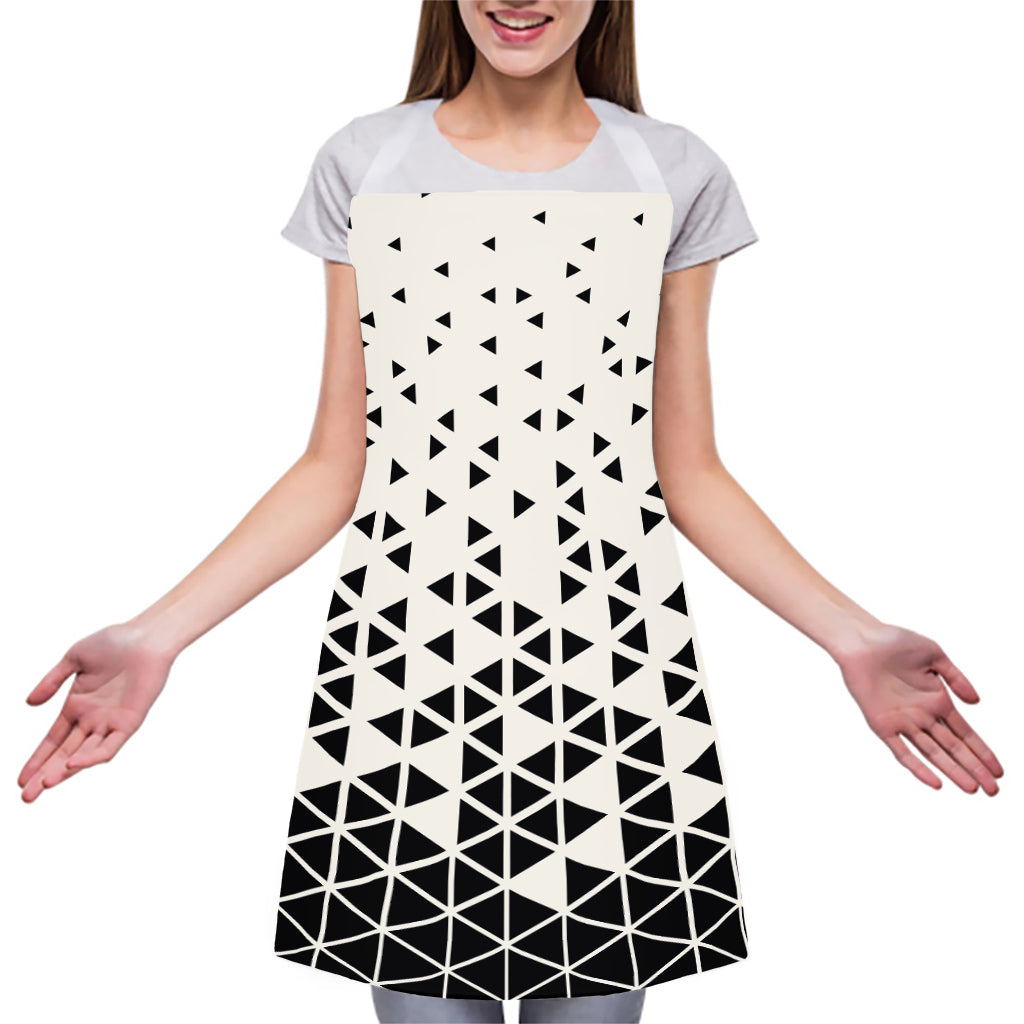 Black And White Geometric Pattern Print Adjustable Apron