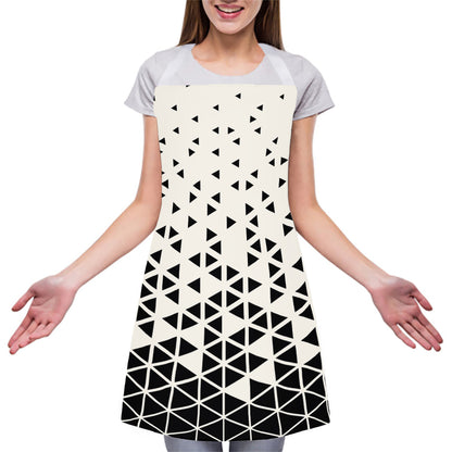 Black And White Geometric Pattern Print Adjustable Apron