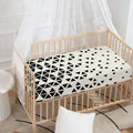 Black And White Geometric Pattern Print Baby Crib Sheet