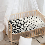 Black And White Geometric Pattern Print Baby Crib Sheet