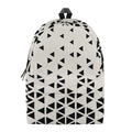 Black And White Geometric Pattern Print School Backpack